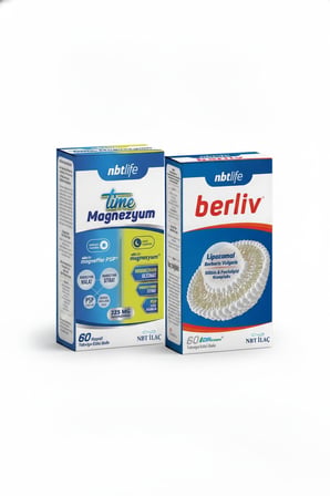 NBT Life Time Magnezyum 60 Kapsül ve NBT Life Berliv Lipozomal Berberin 60 Kapsül 2’li Set