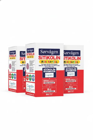 Sorvagen Sitikolin DHA Omega-3 ve B12 60 Mini Kapsül 3’lü Set