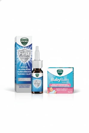 Vicks First Defence Burun Spreyi 15 ml ve Vicks Baby Balm 50 gr 2’li Set