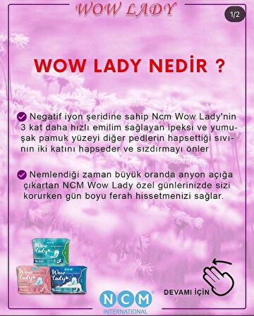 Wow Lady Günlük Hijyenik  Ped 3lü Set