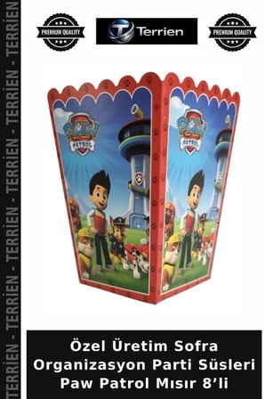 Özel Üretim Sofra Organizasyon Parti Süsleri Paw Patrol Mısır 8’li
