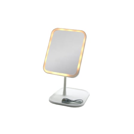 DİKDÖRTGEN 7 INC LEDLİ - USB ŞARJLI MAKYAJ AYNASI 90° AÇI AYARLI TAKILI AYAK RENKLİ PLS İ11-017 (5671) gotlthmngoxx