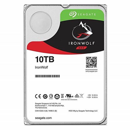 Seagate Ironwolf ST10000VN000 Sata 3.0 7200 RPM 3.5 inç 10 TB Harddisk