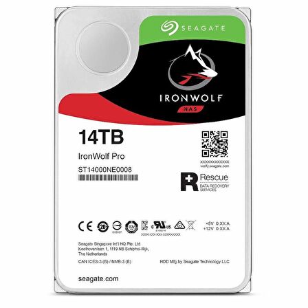 Seagate Ironwolf Pro ST14000NE0008 Sata 3.0 7200 RPM 3.5 inç 14 TB Harddisk