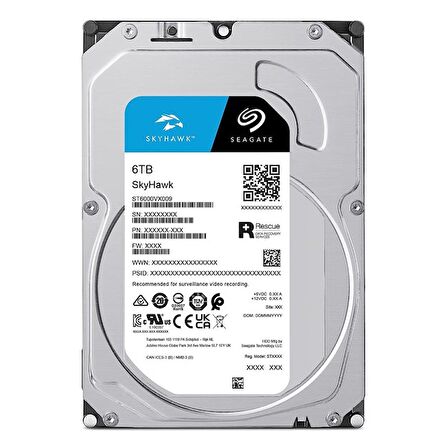 Seagate Skyhawk ST6000VX009 Sata 3.0 3.5 inç 6 TB Harddisk