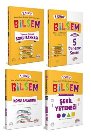 Editör 1. Sınıf Bilsem Hazırlık Kitapları 4 Lü Set Konu Soru Deneme Şekil