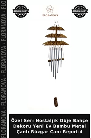 Özel Seri Nostaljik Obje Bahçe Dekoru Yeni Ev Bambu Metal Çanlı Rüzgar Çanı Repot-4