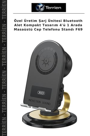 Özel Üretim Şarj Ünitesi Bluetooth Alet Kompakt Tasarım 4'ü 1 Arada Masaüstü Cep Telefonu Standı F69