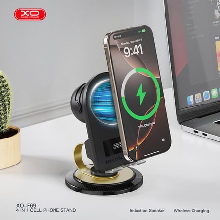 Özel Üretim Şarj Ünitesi Bluetooth Alet Kompakt Tasarım 4'ü 1 Arada Masaüstü Cep Telefonu Standı F69