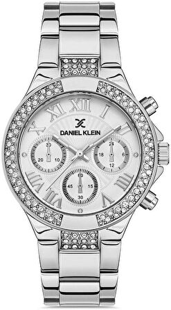 Daniel Klein EDK.1.10043.7 Taşlı Tasarım 3 ATM Suya Dayanıklı Quartz Metalik Renk Kadın Kol Saati