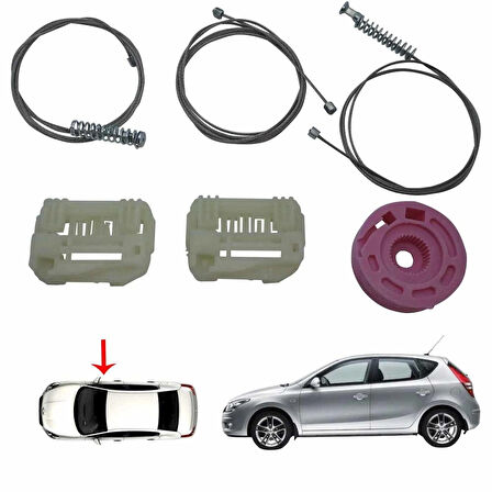 Hyundai i30 MK1 2007-2011 İle Uyumlu Ön sağ Cam Krikosu Tamir Seti