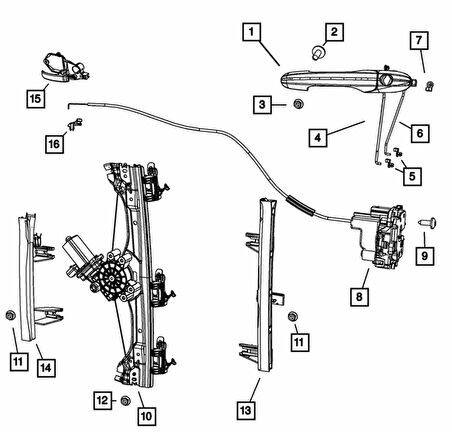 Hyundai i30 MK1 2007-2011 İle Uyumlu Ön sağ Cam Krikosu Tamir Seti