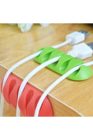 15 Adet Kablo Tutucu – 5 Kanallı, Yapıştırmalı Kablo Organizer, Masaüstü Düzenleyici, Cable Holder, Cable Organizer, Karışık Renk