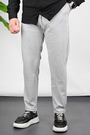 Erkek Double Paça Beli Lastikli Relax Fit Jogger Pantolon Gri Edw036