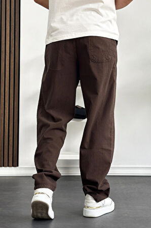 Erkek Baggy Kalıp Pantolon Kahverengi Edw130