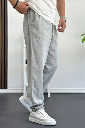 Erkek Baggy Kalıp Pantolon Gri Edw130