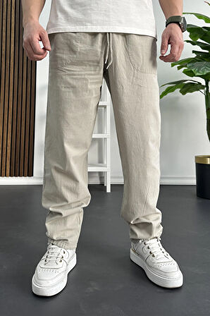 Erkek Baggy Kalıp Pantolon Bej Edw130