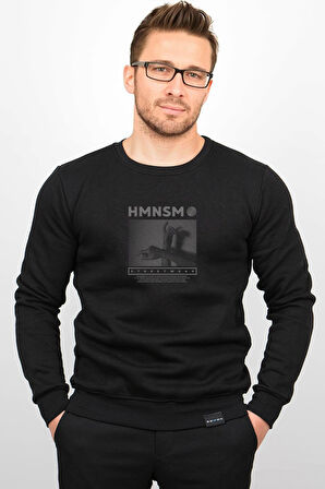 Üç Iplik Şardonlu Baskılı Kapüşonlu Sweatshirt M5 Edw213