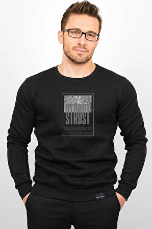 Üç Iplik Şardonlu Baskılı Kapüşonlu Sweatshirt M6 Edw213