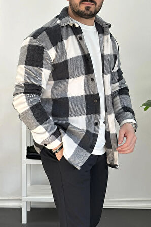 Erkek Slim Fit Polar Gömlek Siyah Edw227