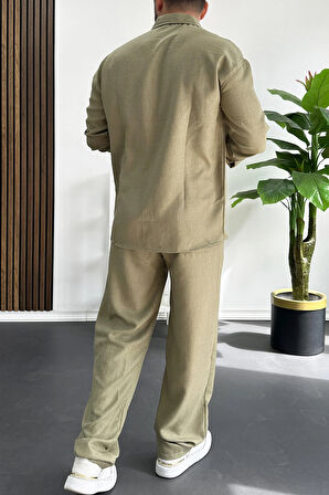 Erkek Gömlek Pantolon Takım Yeşil Edw268