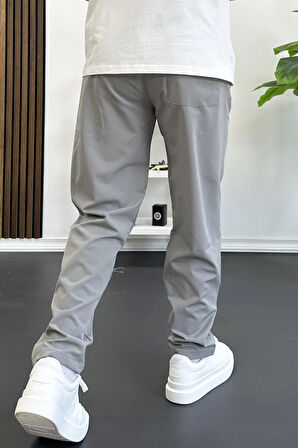 Erkek Beli Lastikli Jogger Pantolon Gri Edw354