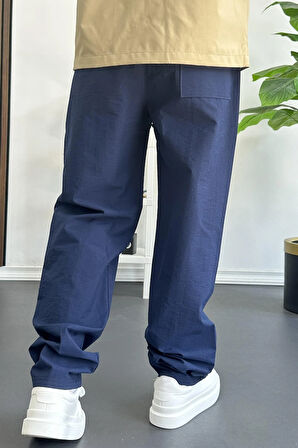 Erkek Beli Lastikli Baggy Rahat Pantolon Lacivert Edw359