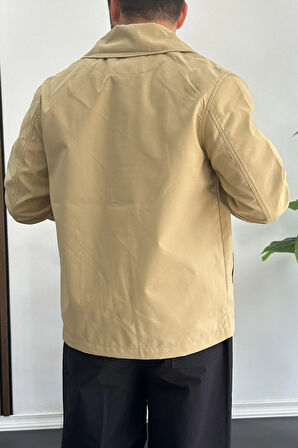 Erkek Oversize Trenç Ceket Mevsimlik Kahverengi Edw360