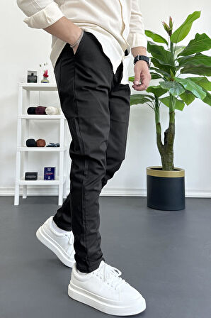 Erkek Dar Paça Jogger Pantolon Siyah Edw384