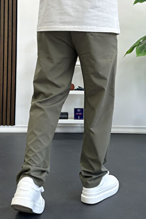 Erkek Beli Lastikli Jogger Pantolon Yeşil Edw394