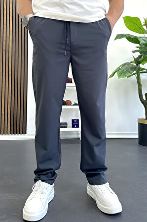Erkek Beli Lastikli Jogger Pantolon Füme Edw394