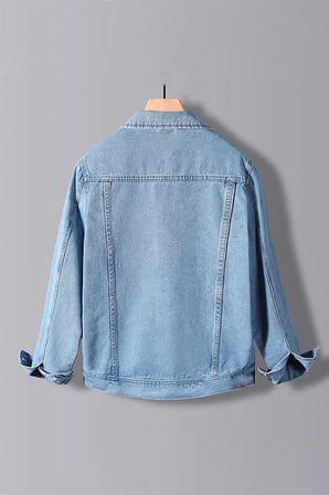 Erkek Regular Denim Kot Ceket Açık Mavi Edw397