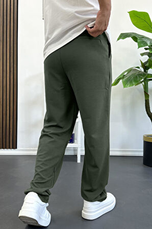 Erkek Rahat Kalıp Pileli Pantolon Yeşil Edw402