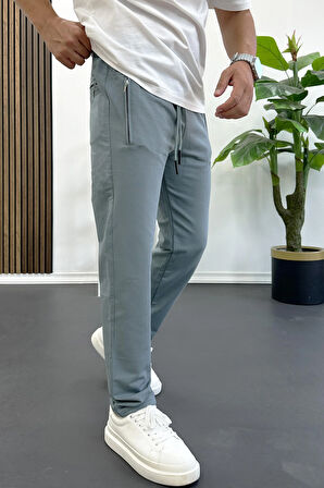 Erkek Regular Fit Düz Paça Eşofman Altı Mavi Edw405