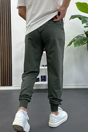 Erkek Regular Fit Dar Paça Lastik Paça Eşofman Altı Yeşil Edw406