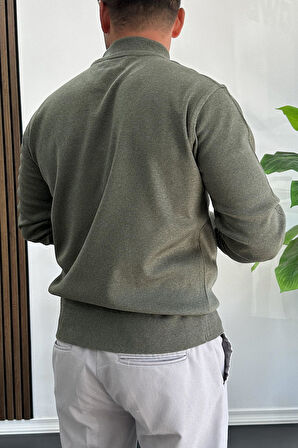 Erkek Yarım Balıkçı Normal Kalıp Kazak Yeşil Edw409