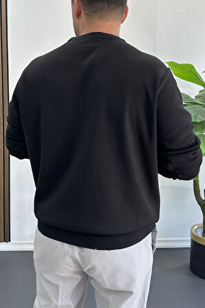 Erkek Bisiklet Yaka Normal Kalıp Kazak Siyah Edw410