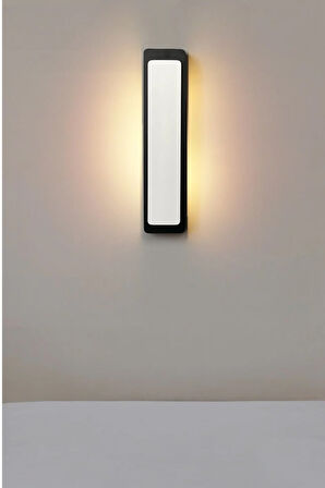 Ahşap Pilli Aplik Duvar Aydınlatması (SİYAH - BEYAZ) Günışığı - 1 Adet