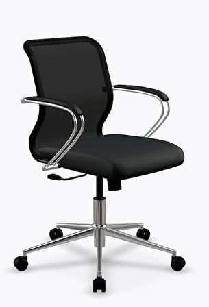 Ergolife Sit 8 Ofis Koltuğu | Tekerlekli, Yükseklik Ayarlı, Siyah, Bilgisayar Sandalyesi-ED.55.1.2A2