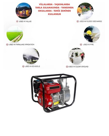 Ekinler EEA262 3 İnç Benzinli Su Pompası 6.5 HP - Yüksek Basınçlı Su Motoru