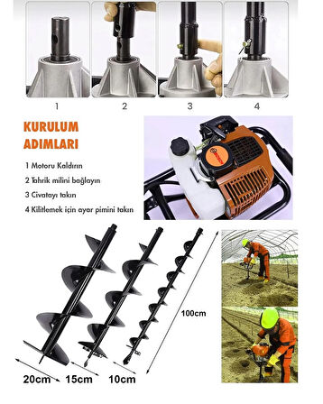 Bocsh plus Benzinli Toprak Burgu Makinesi Çapı 30 CM EEA343