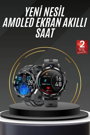 Akıllı Saat Yeni Model Sesli Asistan Bildirim Görme Bluetooth Bağlantılı Müzi