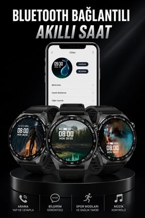 Akıllı Saat GPS VE NFC Özelliği Sesli Görüşme Dokunmstik Ekran