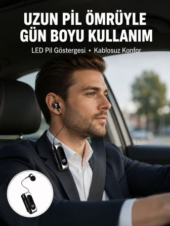 Bluetooth 5.2 Klipsli Kablosuz Kulaklık – Dijital Ekran & Titreşimli Uyarı Yeni