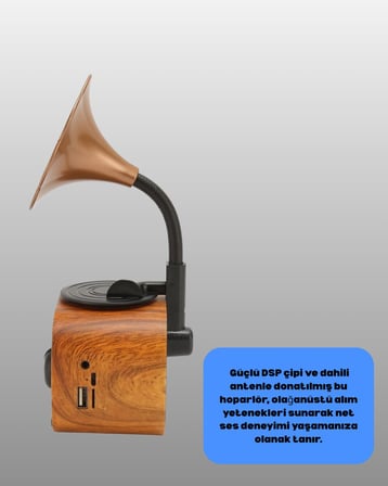 Şarjlı Mini Retro Radyo Bluetooth Hoparlör Çoklu Bağlantı Seçenekli