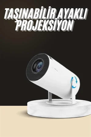Ayaklı Projeksiyon Taşınabilir Mini Projektör Sinema Projektörü Android