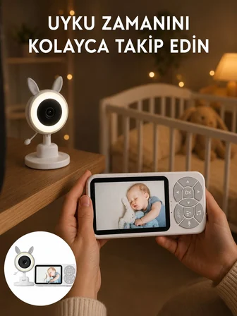 LCD Ekranlı Bebek İzleme Kamerası Ninnili Gece Görüşlü Güvenlik Sistemi Yeni