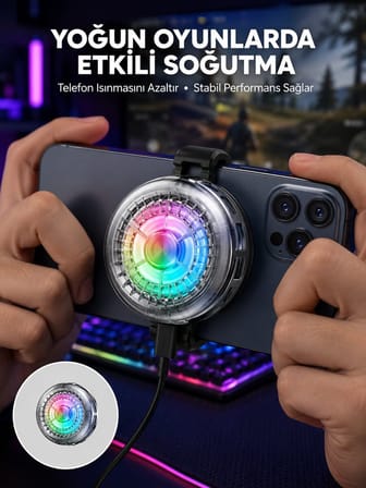 RGB LED Telefon Soğutucu Fan Yüksek Hızlı Soğutma Oyuncu Cooler Yeni Nesil