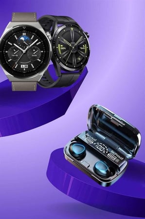 İkili Set Akıllı Saat Ve Bluetooth Kulaklık Kablosuz Uzun Pil Ömrü Spor Modlar