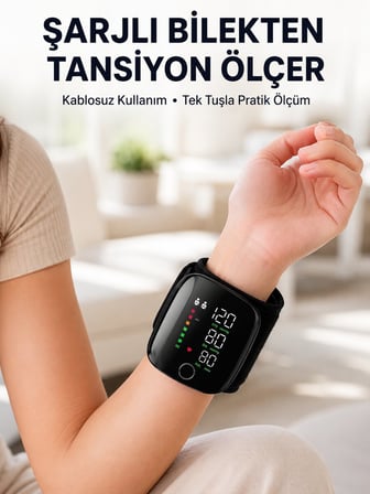 Otomatik Bilekten Tansiyon Ölçer Şarjlı Dijital Ölçüm Cihazı
